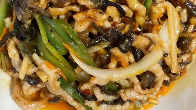 E16. 鱼香肉丝 Yu Xiang Pork.