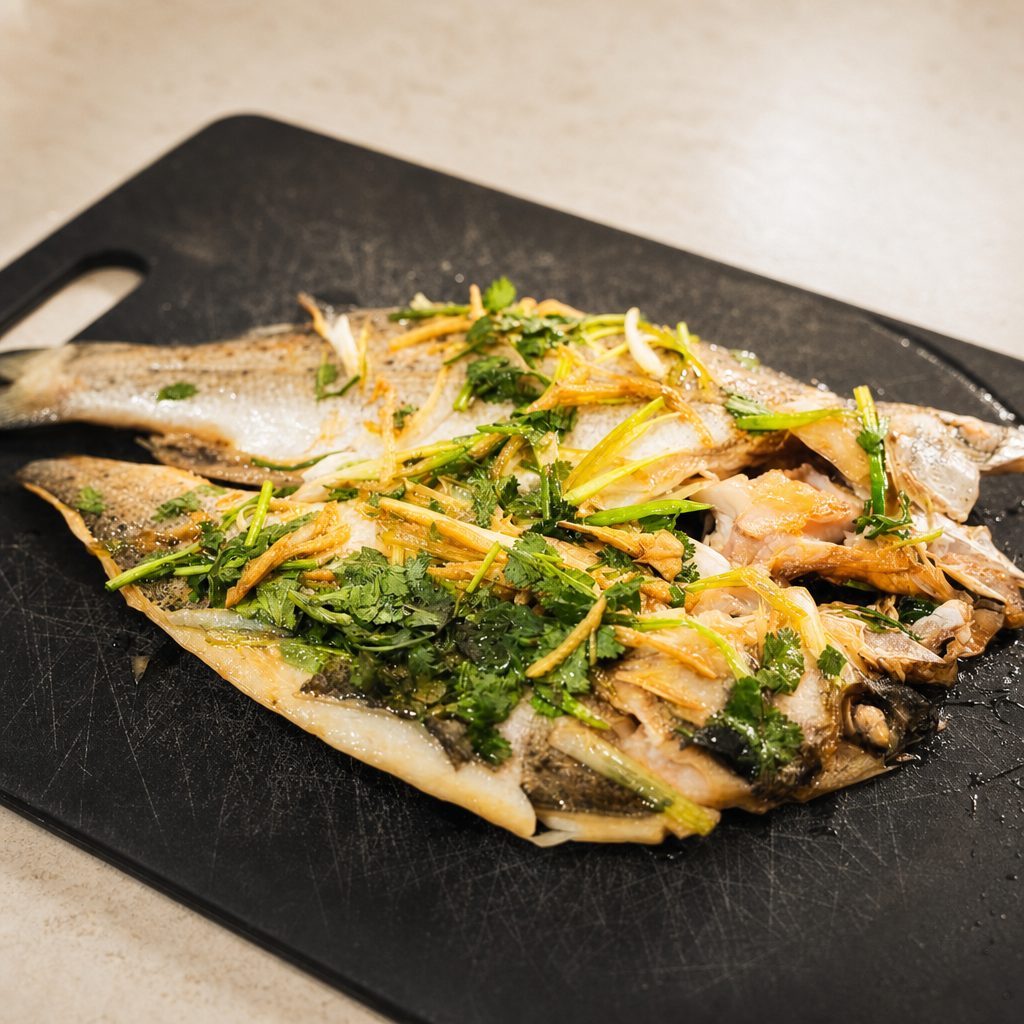 清蒸鲈鱼 Steam Sea Bass Fish.