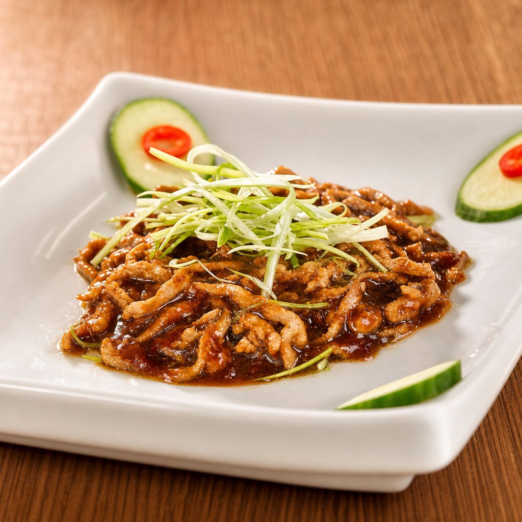 E17. 京酱肉丝 Sauced Pork.