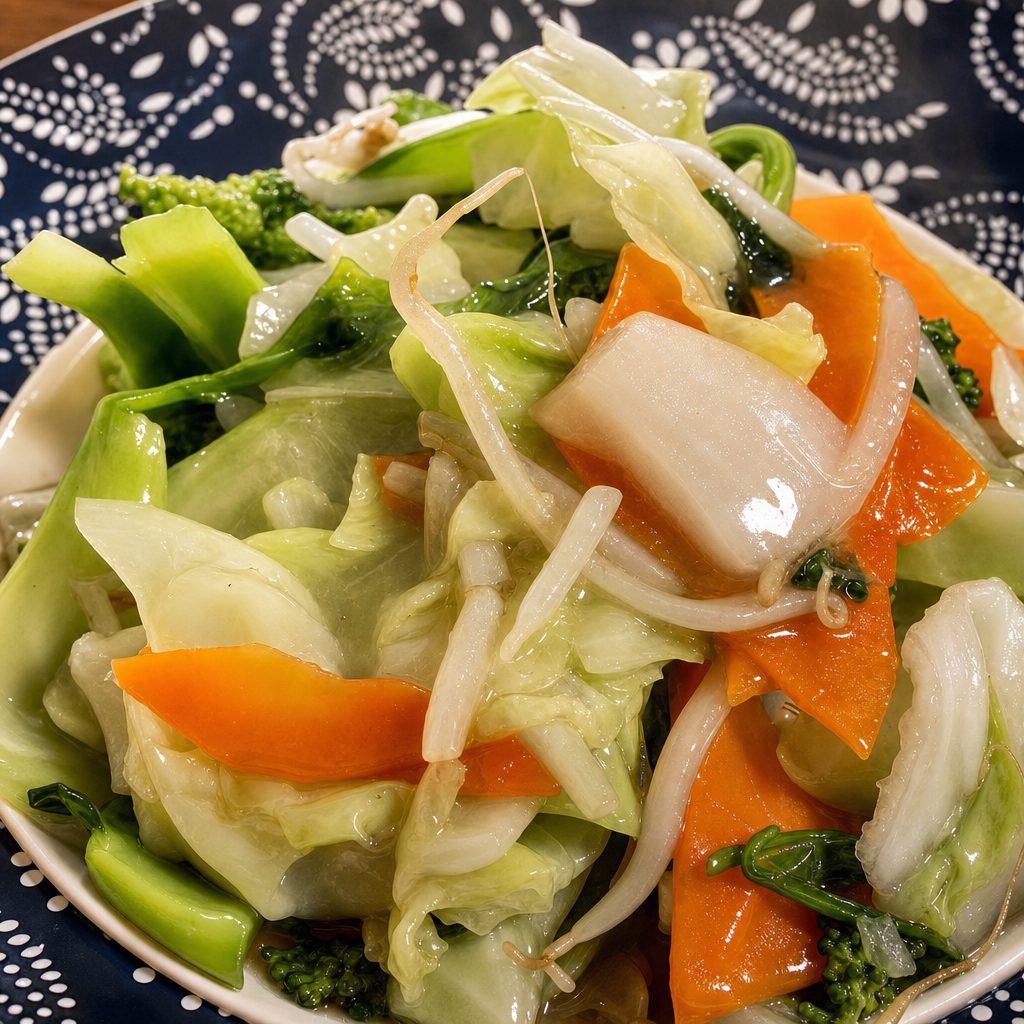 炒杂菜 Stir-Fried Mixed Vegetable.