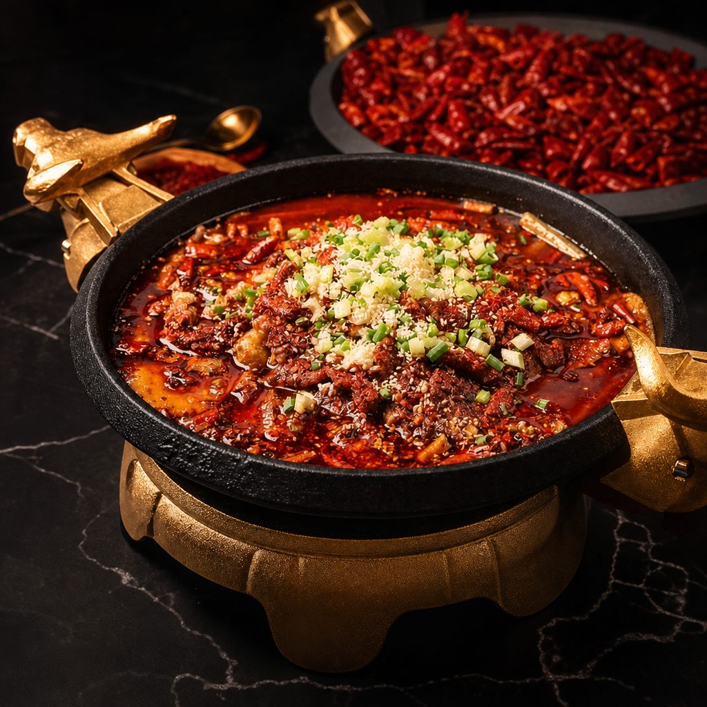 水煮牛肉 Water-Boiled Beef.