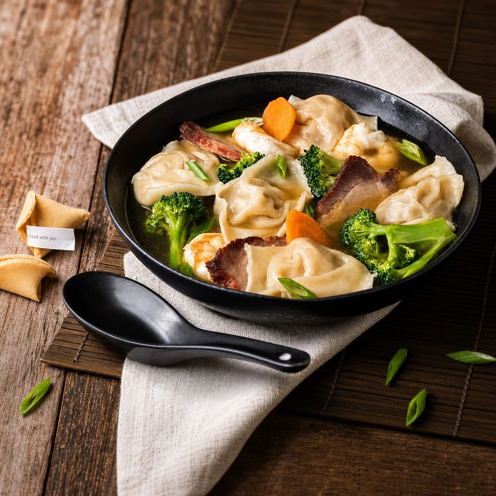 D.19 什锦云吞汤 Wor Wonton Soup.