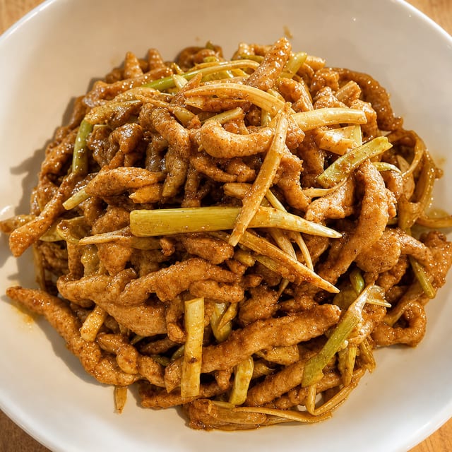 川式小笋炒肉 Szechuan Style Pork & Bamboo Stir-Fry.