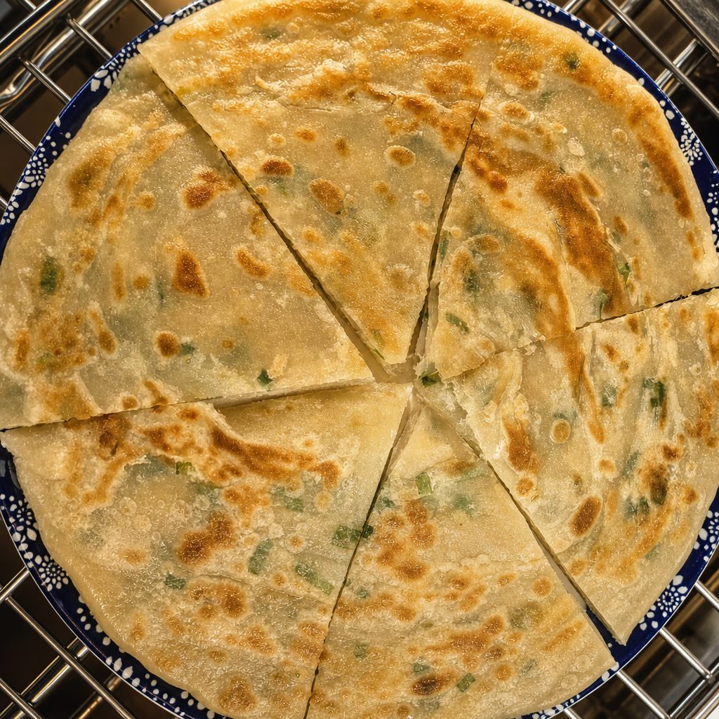 葱油饼 Green Onion Pan Cake.