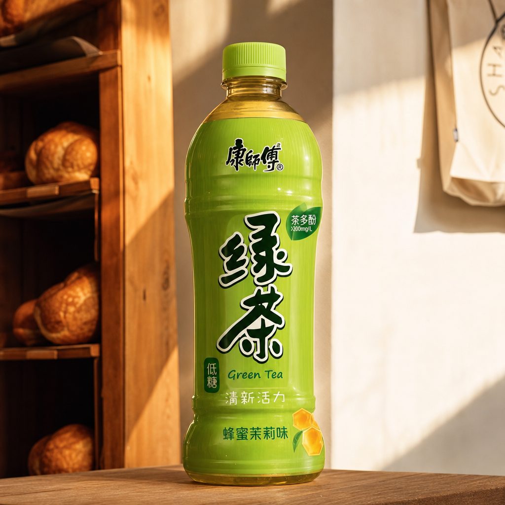 Master Kong Honey Green Tea 康師傅蜂蜜綠茶.