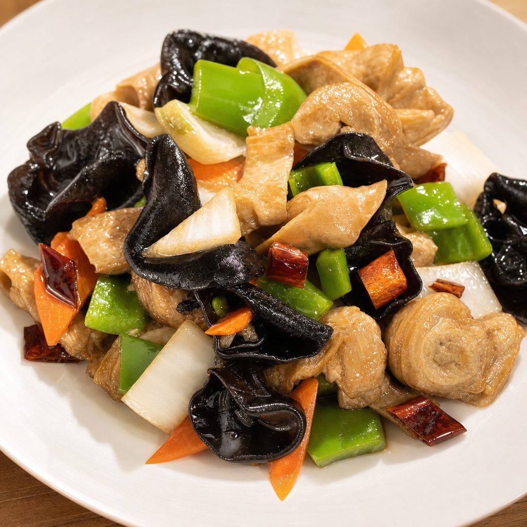 B17. 火爆肥肠 Stir-Fry Intestine.