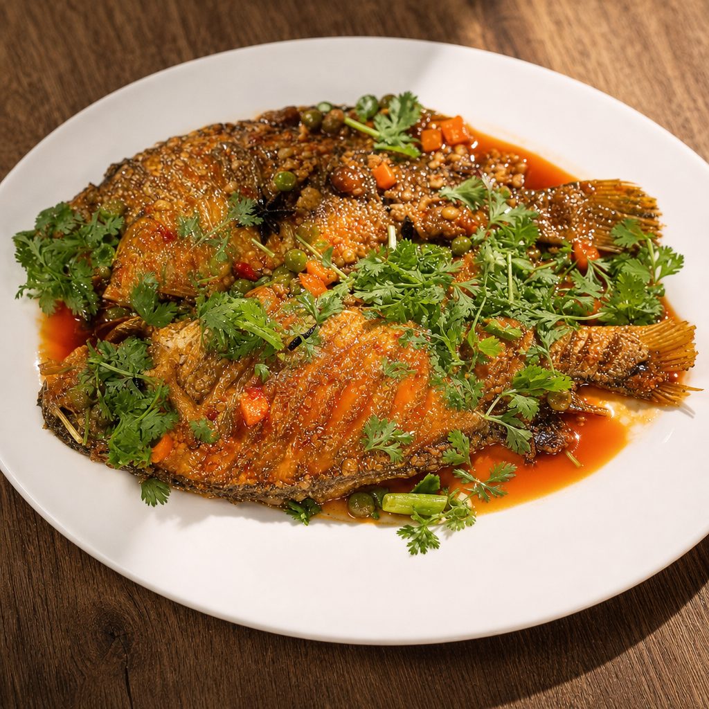 干烧黄花鱼 Fried Croaker.