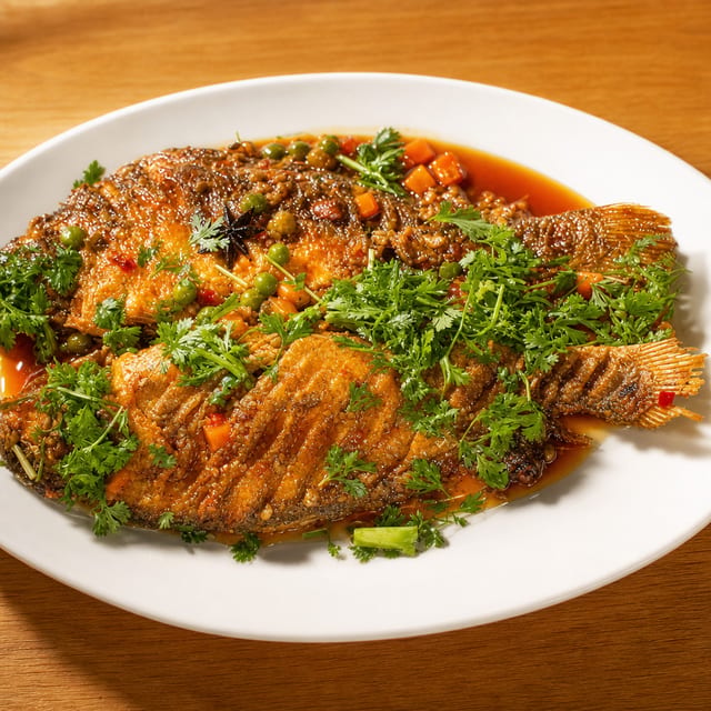 F2. 干烧黄花鱼 Fried Croaker.