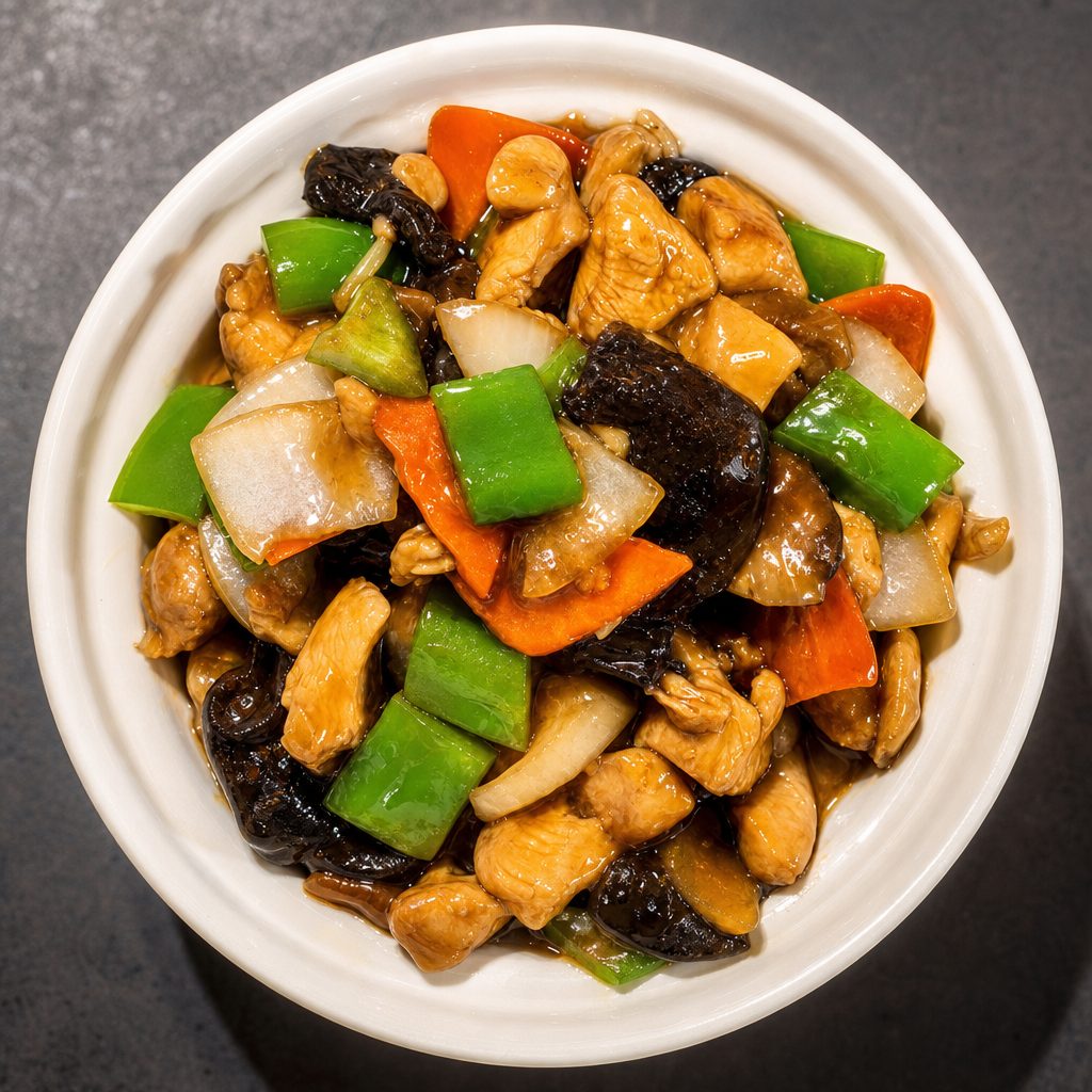 D2. 香菇焖鸡煲 Mushroom Chicken Stew.