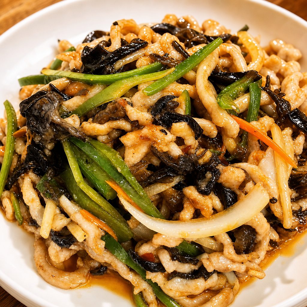 (午) 鱼香肉丝 Yu Xiang Pork.