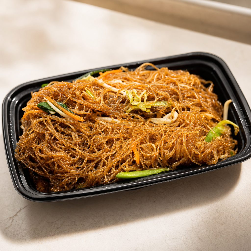 香炒牛肉米粉 Stir-fried Thin Rice Noodle with Beef.
