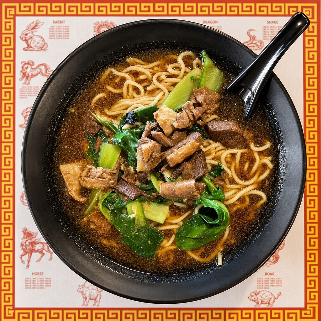 H4. 红烧牛肉面 Traditional Beef Noodle.