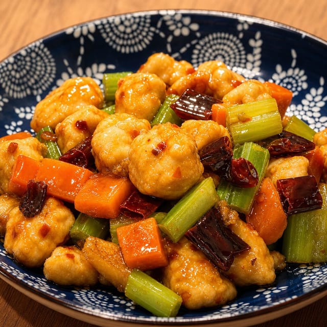 C10. 辣子鸡丁 Spicy Diced Chicken.