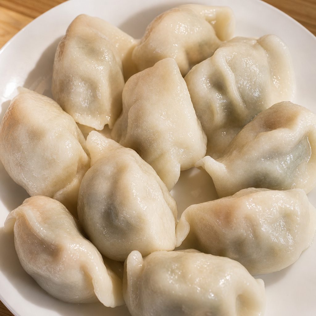M8. 三鲜水饺 Chinese Chives & Shrimp Dumplings.