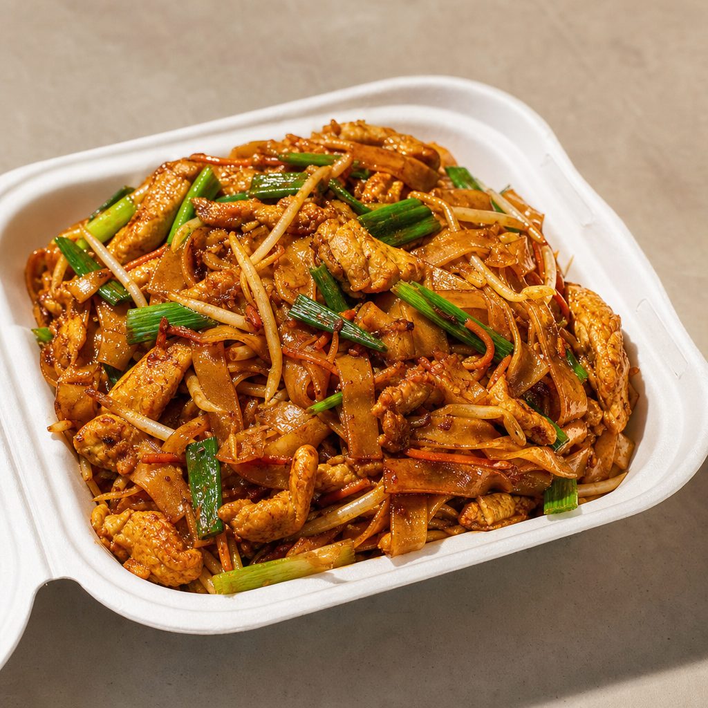 H16. 干炒鸡河 Chicken Chow Fun (Rice Noodle).