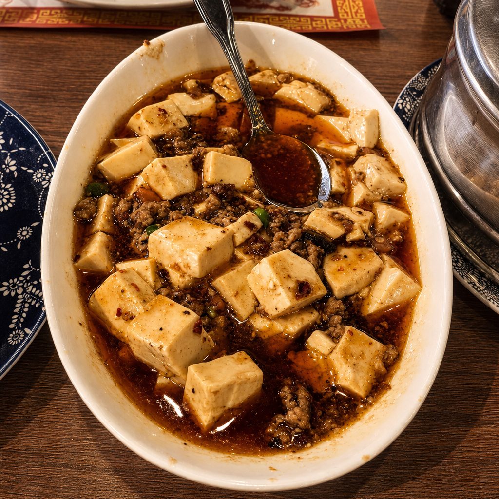 宫保豆腐 Kung-pao Tofu.