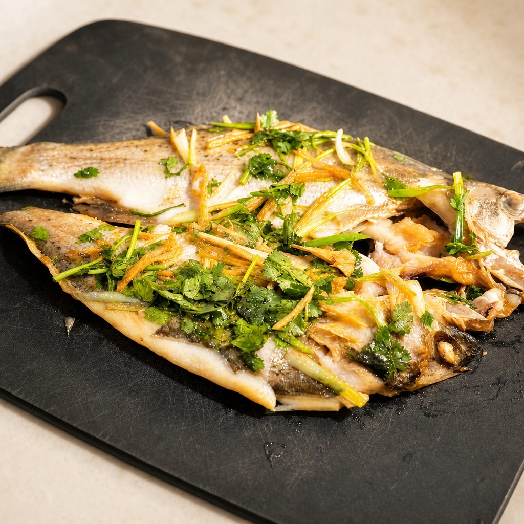 F1. 清蒸鱸魚 Steam Sea Bass Fish.