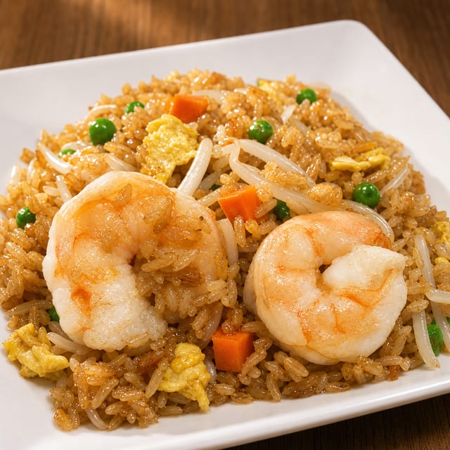H12. 虾炒饭 Shrimp Fried Rice.