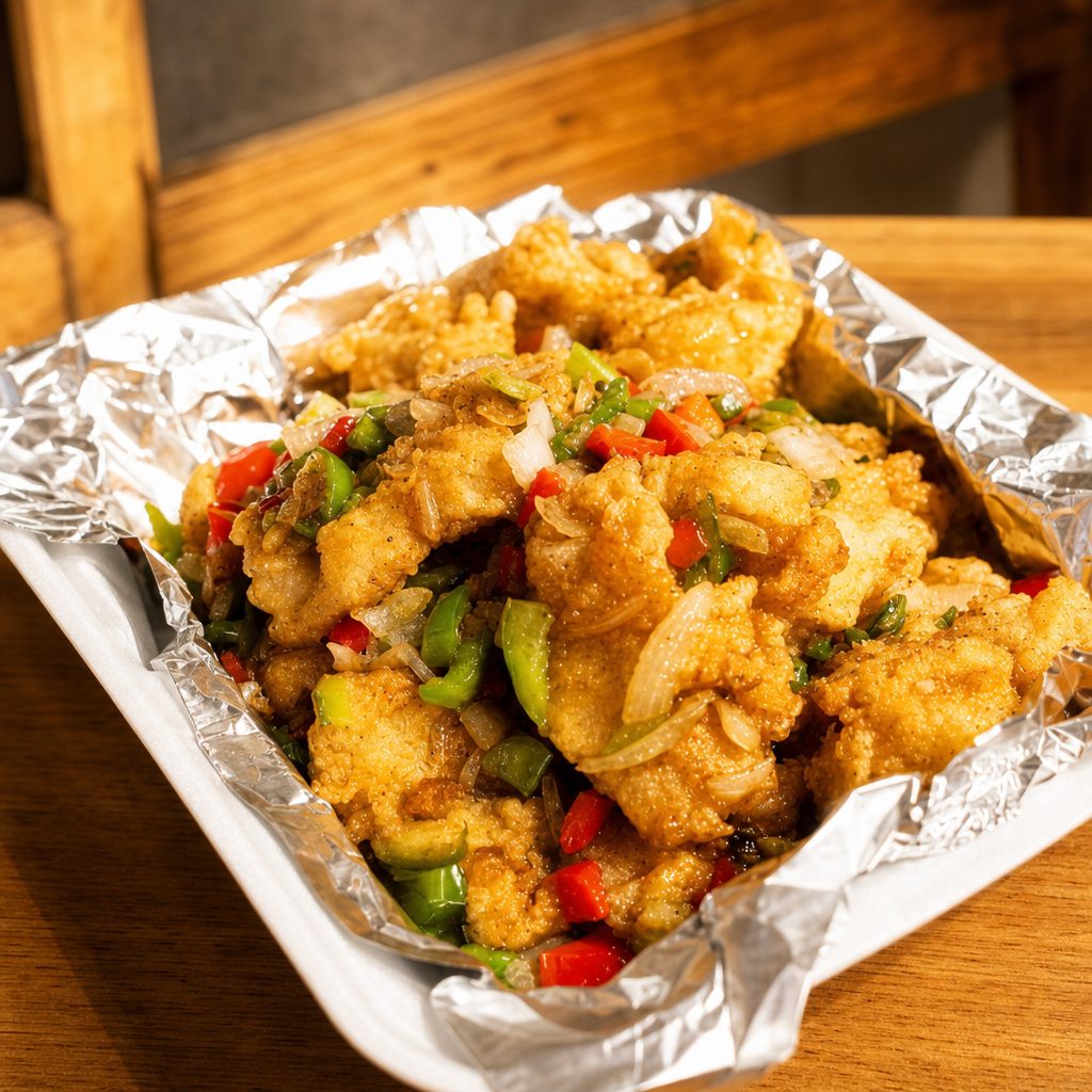 椒盐鱼片 Salt Pepper Fish.