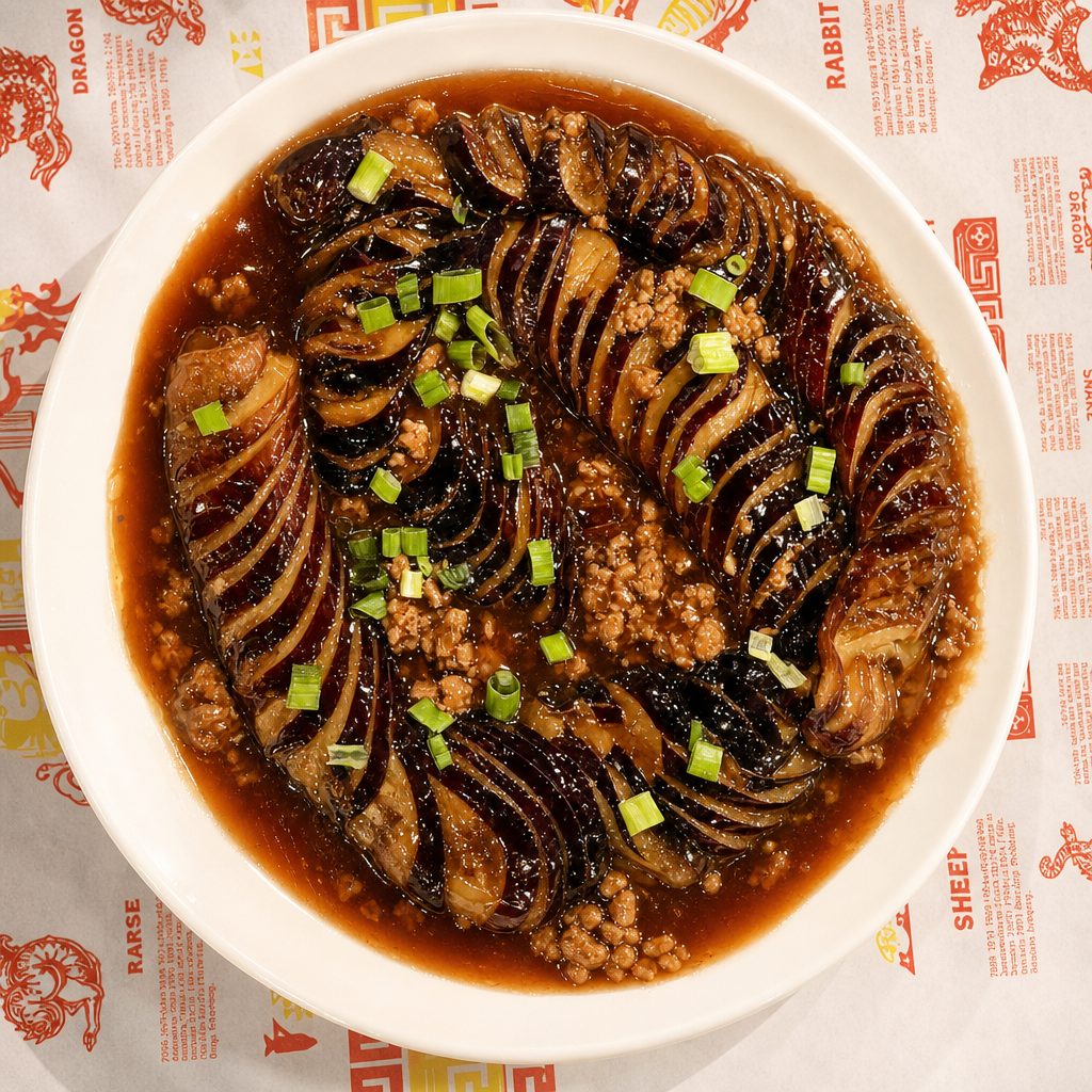 G2. 肉沫茄子 Eggplant with Pork.