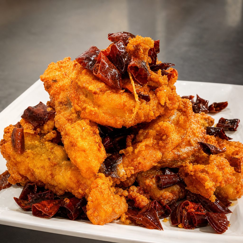B15. 脆皮香辣虾去壳 Spicy Crispy Shrimp Without Shell.