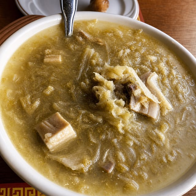 D6. 酸菜白肉锅 Sauerkraut Stew with Pork.
