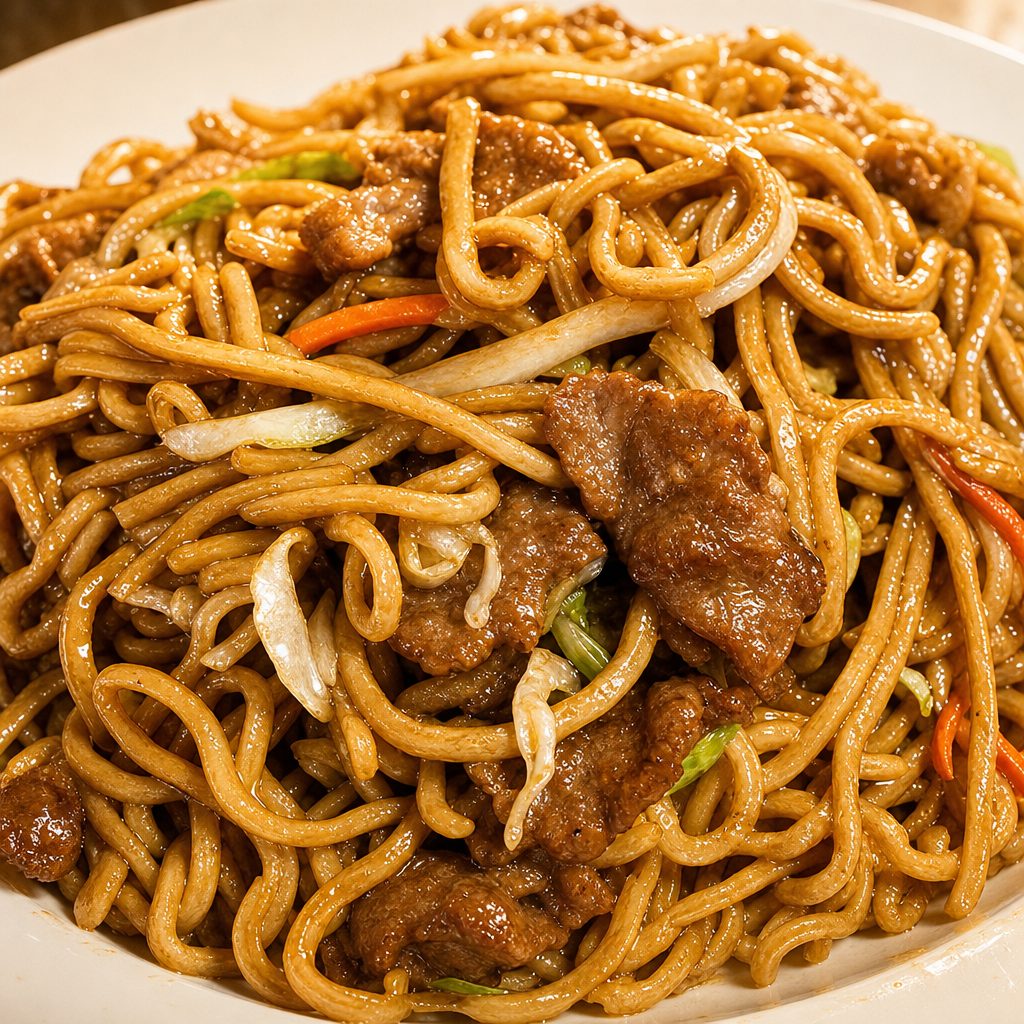 H13. 牛肉炒面 Beef Lo Mein.