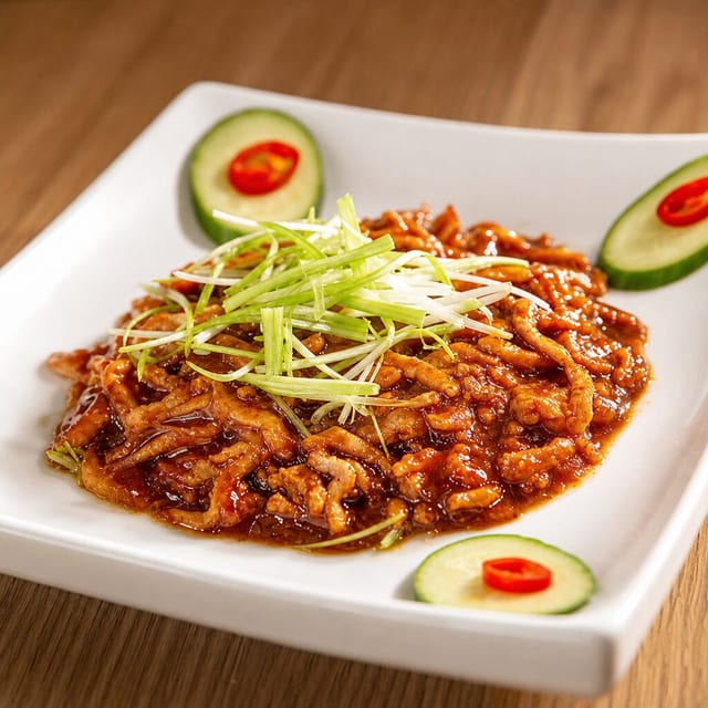 E17. 京酱肉丝 Sauced Pork.